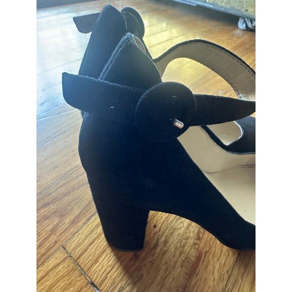 Marc Fisher Black Suede Leather Heels – 3.5" Ankle Strap - Picture 3 of 10
